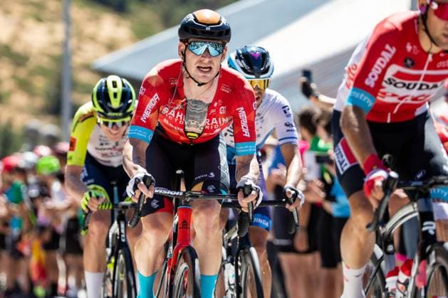German Jasha Sutterlin of Bahrain Victorious pictured in action during stage 20 of the 2022 edition of the Vuelta a Espana , Tour of Spain cycling race, from Moralzarzal to Puerto de Navacerrada (181km), Spain, Saturday 10 September 2022. DAVIDxPINTENS  x43606230x