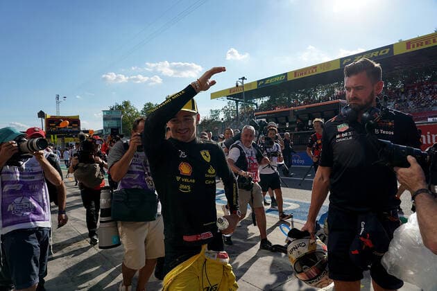 FORMULA 1 PIRELLI GRAN PREMIO D ITALIA 2022 10 09 2022, Autodromo Nazionale di Monza, Monza, FORMULA 1 PIRELLI GRAN PREMIO D ITALIA 2022 ,in the picture pole position for Charles Leclerc MCO , Scuderia Ferrari nordphotoxGmbHx xBratic nph00250