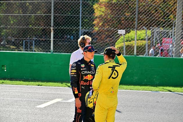 FORMULA 1 PIRELLI GRAN PREMIO D ITALIA 2022 10 09 2022, Autodromo Nazionale di Monza, Monza, FORMULA 1 PIRELLI GRAN PREMIO D ITALIA 2022 ,in the picture pole position for Charles Leclerc MCO , Scuderia Ferrari, 2nd starting position for Max Verstappen NEL , Oracle Red Bull Racing nordphotoxGmbHx xBratic nph00250