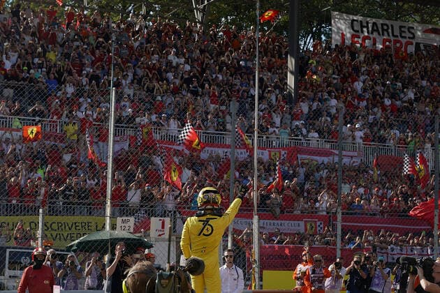 10 09 2022, Autodromo Nazionale di Monza, Monza, FORMULA 1 PIRELLI GRAN PREMIO D ITALIA 2022 ,in the picture pole position for Charles Leclerc MCO , Scuderia Ferrari Monza Autodromo Nazionale di Monza Italy  eu-images-506