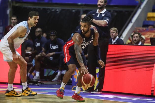 Argentina x Estados Unidos RECIFE, PE - 10.09.2022: ARGENTINA X ESTADOS UNIDOS - Frank Mason (USA), during the game between Argentina and the United States (USA), valid for the semifinal of the Copa América de Basketball Men, the Americup FIBA 2022, held at the Ginásio Geraldo Magalhães, known as Ginásio Geraldão, in Recife (PE), Brazil, this Saturday (10). (Photo: Tiago Caldas Fotoarena) x2263796x  TiagoxCaldas