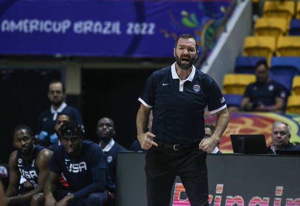 Argentina x Estados Unidos RECIFE, PE - 10.09.2022: ARGENTINA X ESTADOS UNIDOS - Alex Jensen (Utah Jazz), during the game between Argentina and the United States (USA), valid for the semifinal of the Men& 39;s Basketball America Cup, Americup FIBA 2022, held at the Geraldo Magalhães Gym, known as Geraldão Gym, in Recife (PE) , Brazil, this Saturday (10). (Photo: Tiago Caldas Fotoarena) x2263799x  TiagoxCaldas