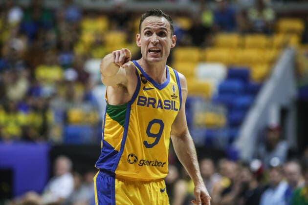 Brasil x Canadá RECIFE, PE - 10.09.2022: BRASIL X CANADÁ - Marcelinho Huertas (BRA), during the game between Brazil and Canada, valid for the semifinal of the Copa América Men& 39;s Basketball, the Americup FIBA 2022, held at the Ginásio Geraldo Magalhães, known as Ginásio Geraldão, in Recife (PE), Brazil, this Saturday (10). (Photo: Tiago Caldas Fotoarena) x2264099x  TiagoxCaldas