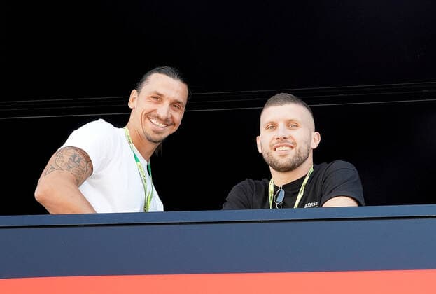 FORMULA 1 PIRELLI GRAN PREMIO D ITALIA 2022 11 09 2022, Autodromo Nazionale di Monza, Monza, FORMULA 1 PIRELLI GRAN PREMIO D ITALIA 2022 ,in the picture footballer Zlatan Ibrahimovic AC Milan and footballer Ante Rebic AC Milan in the paddock of Monza nordphotoxGmbHx xBratic nph00250