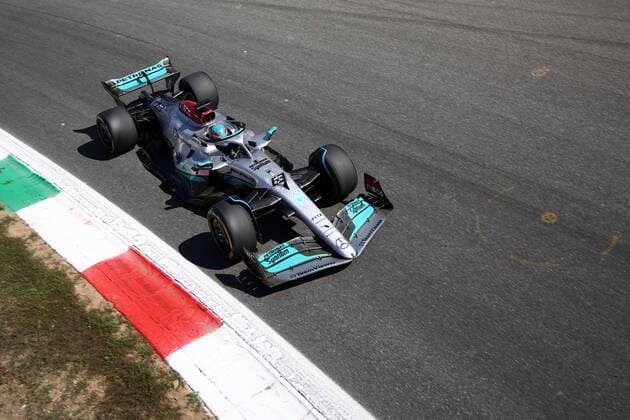 F1 Gran Prix of Italy George Russell of Mercedes AMG Petronas F1 Team on track during the F1 Grand Prix of Italy at Circuit de Italy on May 29, 2022 in Autodromo Nazionale, Italy. . Monza Autodromo Nazionale Italy Copyright: xMarcoxCanonierox