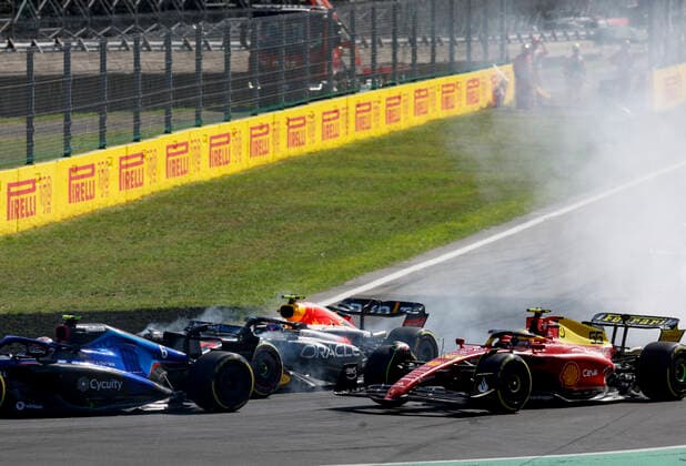 6 Nicholas Latifi CAN, Williams Racing , 11 Sergio Perez MEX, Oracle Red Bull Racing , 55 Carlos Sainz ESP, Scuderia Ferrari , F1 Grand Prix of Italy at Autodromo Nazionale Monza on September 11, 2022 in Monza, Italy Photo by HOCH ZWEI Monza Italy