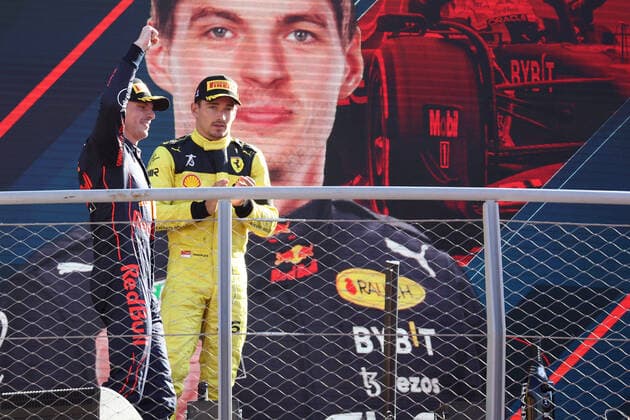 F1 Gran Prix of Italy Max Verstappen of Red Bull Racing celebrates on the podium after the F1 Grand Prix of Italy, Monza Autodromo Nazionale Italy Copyright: xMarcoxCanonierox