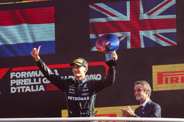 RUSSELL George (gbr), Mercedes AMG F1 Team W13, portrait during the 9th round of the 2022 FIA Formula 3 Championship, from September 9 to 11, 2022 on the Autodromo Nazionale di Monza, in Monza, Italy - AUTO - FORMULA 3 2022 - MONZA DPPI Panoramic  20220911_G00D2085