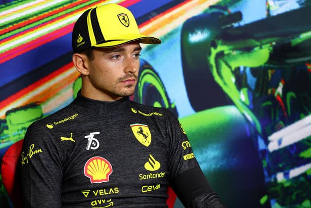 LECLERC Charles (mco), Scuderia Ferrari F1-75, portrait, press conference, PK, Pressekonferenz during the Formula 1 Pirelli Gran Premio d™Italia 2022, Italian Grand Prix 2022, 16th round of the 2022 FIA Formula One World Championship, WM, Weltmeisterschaft from September 9 to 11, 2022 on the Autodromo Nazionale di Monza, in Monza, Italy - F1 - ITALIAN GRAND PRIX 2022 - RACE DPPI Panoramic MONZ_SUN_PRCONF_08