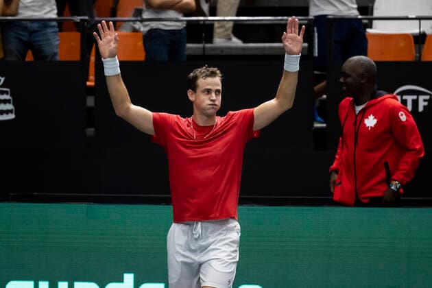 Davis Cup 2022 Davis Cup match between Vasek Pospisil of Canada and Hong Seong Chan of Korea Rep.In Valencia, September 13, 2022. Valencia Spain  Copyright: xJosexMiguelxFernandezx originalFilename:fernandezdevelascosanz-daviscup220913_npTvM.jpg