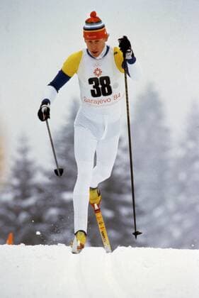 SEKLET 80 Gunde Svan blir dubbel guldmedaljör vid vinter-OS i Sarajevo, Jugoslavien, 1984. Han tar individuellt guld pa 15 km. Här syns han pa 5-milen där han tar silver SARAJEVO JUGOSLAVIEN PROJ: 9909 x193x  Copyright: xPRESSENSxBILDx OS 1984 50 KM HERRAR