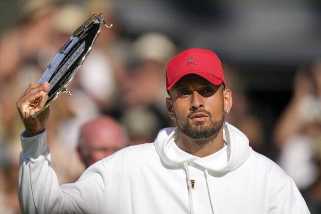 Mandatory Credit: Photo by Dave Shopland Shutterstock (13018058gj) Nick Kyrgios after defeat in the Men s Singles Final Wimbledon Tennis Championships, Day 14, The All England Lawn Tennis and Croquet Club, London, UK - 10 Jul 2022 Wimbledon Tennis Championships, Day 14, The All England Lawn Tennis and Croquet Club, London, UK - 10 Jul 2022  Copyright: xDavexShopland Shutterstockx 13018058gj