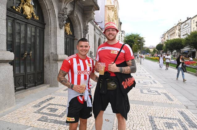 Football, EL, Sporting Braga - 1. FC Union Berlin, Christopher Quiring and Rapper Finch in Braga