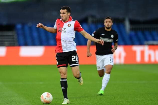 ROTTERDAM Oussama Idrissi of Feyenoord during the UEFA Europa League Group F match between Feyenoord and Sturm Graz at Feyenoord Stadion de Kuip on September 15, 2022 in Rotterdam, Netherlands ANP OLAF KRAAK UEFA Europa League group F 2022 2023 xVIxANPxSportx xxANPxIVx 454814448 originalFilename: 454814448.jpg