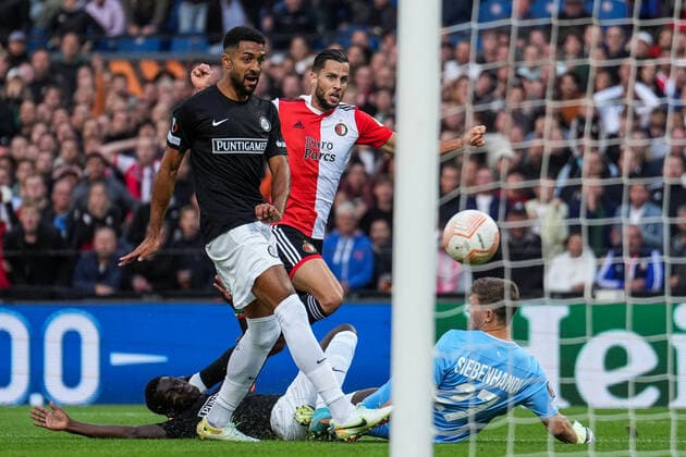 UEFA Europa League: Feyenoord v SK Sturm Graz Rotterdam - David Hancko of Feyenoord scores the 2-0 during the match between Feyenoord v SK Sturm Graz at Stadion Feijenoord De Kuip on 15 September 2022 in Rotterdam, Netherlands. Copyright: xTomxBodex