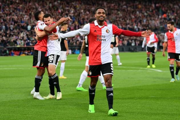 ROTTERDAM Danilo Pereira da Silva of Feyenoord celebrates 3 0 during the UEFA Europa League Group F match between Feyenoord and Sturm Graz at Feyenoord Stadion de Kuip on September 15, 2022 in Rotterdam, Netherlands ANP OLAF KRAAK UEFA Europa League Group F 2022 2023 xVIxANPxSportx xxANPxIVx 454815883 originalFilename: 454815883.jpg