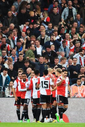 SOCCER - UEFA EL, Feyenoord vs Sturm ROTTERDAM, NETHERLANDS,15.SEP.22 - SOCCER - UEFA Europa League, group stage, Feyenoord Rotterdam vs SK Sturm Graz. Image shows the rejoicing of Feyenoord.  GEPAxpictures xMarioxBuehner