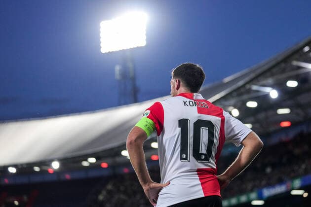 UEFA Europa League: Feyenoord v SK Sturm Graz Rotterdam - Orkun Kokcu of Feyenoord during the match between Feyenoord v SK Sturm Graz at Stadion Feijenoord De Kuip on 15 September 2022 in Rotterdam, Netherlands. Copyright: xTomxBodex