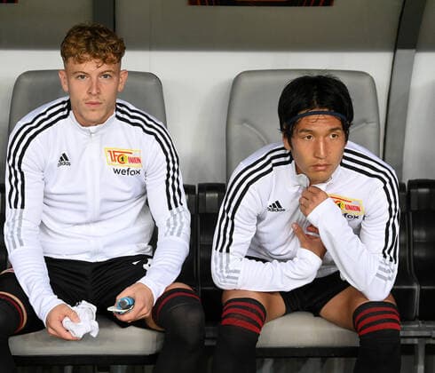 Football, men, season 2022 2023, Europa League, Sporting Braga 1 FC Union Berlin group stage, group D, matchday 2 , v l Tim Skarke 1 FC Union Berlin , Genki Haraguchi 1 FC Union Berlin on the bench, 15 09 2022, Copyright: xMatthiasxKochx