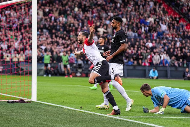 UEFA Europa League: Feyenoord v SK Sturm Graz Rotterdam - David Hancko of Feyenoord celebrates the 2-0 during the match between Feyenoord v SK Sturm Graz at Stadion Feijenoord De Kuip on 15 September 2022 in Rotterdam, Netherlands. Copyright: xYannickxVerhoevenx