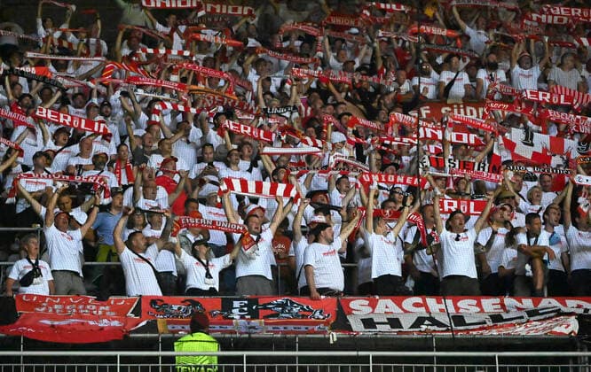 Football, men, season 2022 2023, Europa League, Sporting Braga 1 FC Union Berlin group stage, Group D, Matchday 2 , Fans of Union, 15 09 2022, Copyright: xMatthiasxKochx