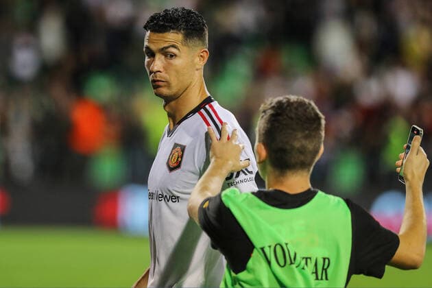 Sport Bilder des Tages Fußball, EL, Sheriff Tiraspol - Manchester United UEFA Europa League Sheriff Tiraspol v Manchester United, ManU Cristiano Ronalodo reacts during the UEFA Europa League match Sheriff Tiraspol vs Manchester United at Sheriff Sports Complex, Tiraspol, Republic of Moldova, 15th September 2022 (Photo by Stefan Constantin News Images) Tiraspol Sheriff Sports Complex Transnistria Republic of Moldova Copyright: xStefanxConstantin NewsxImagesx