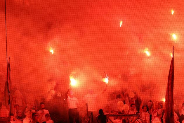 Fußball, EL, Sporting Braga - 1. FC Union Berlin FOOTBALL, FUSSBALL - Fans of FC Union Berlin during the Europa League match between SC Braga and FC Union Berlin. Estadio Municipal de Braga, Portugal, 15th September 2022. Photo: IMAGO Pedro Benavente