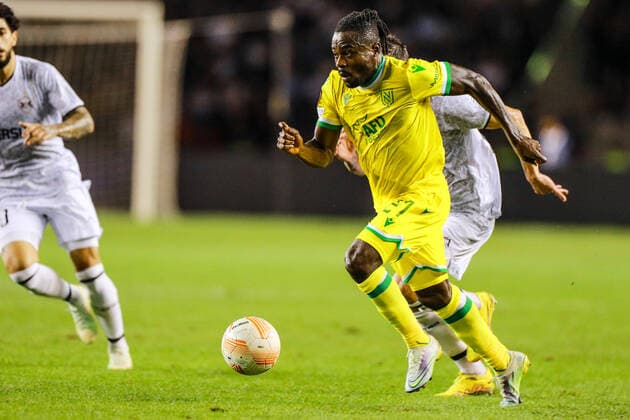 Fußball, EL, Qarabag Agdam - FC Nantes Jean-Charles Castelletto 21 of Nantes control the ball during the UEFA Europa League group G match between Qarabag FK and FC Nantes at Tofig Bahramov Stadium on September 15, 2022 in Baku, Azerbaijan. Copyright: xAzizxKarimovx qarabag-nants1