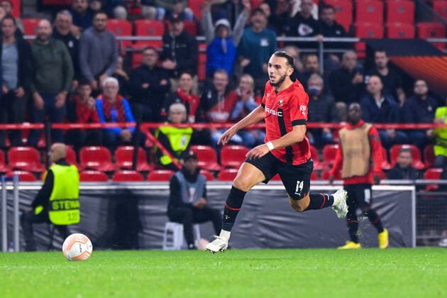 Fußball, EL, Stade Rennes - Fenerbahce IStanbul Amine GOUIRI ( 19 - Rennes ) - FOOTBALL : Rennes vs Fenerbahce - Ligue Europa - Rennes - 15 09 2022 FedericoPestellini Panoramic 
