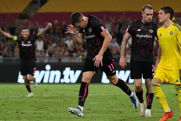 September 15, 2022, Rome, Italy: Andrea Belotti (AS Roma) celebrates after scoring goal 3-0 during the UEFA Europa League 2022-2023 football match between AS Roma and HJK Helsinki at The Olympic Stadium in Rome on September 15, 2022. football Europa League match - AS Roma vs HJK Helsinki, Rome, Italy  - ZUMAl164 20220915_zsa_l164_359 Copyright: xFabrizioxCorradettix