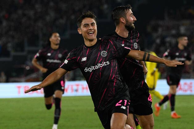 AS Roma v HJK Helsinki: Group C - UEFA Europa League Paulo Dybala (AS Roma) celebrates after scoring goal 1-0 during the UEFA Europa League 2022-2023 football match between AS Roma and HJK Helsinki at The Olympic Stadium in Rome on September 15, 2022. Rome Italy  Copyright: xFabrizioxCorradettix originalFilename:livemedia-asromavs220915_nphSP.jpg