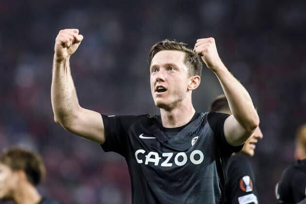(220916) -- PIRAEUS, Sept. 16, 2022 -- Freiburg s Michael Gregoritsch reacts after scoring during the UEFA Europa League group G match between Olympiacos and SC Freiburg at Georgios Karaiskakis Stadium in Piraeus, Greece on Sept. 15, 2022. (Photo by Panagiotis Moschandreou Xinhua) (SP)GREECE-PIRAEUS-SOCCER-EUROPA LEAGUE-OLYMPIACOS VS SC FREIBURG YuxShuaishuai 