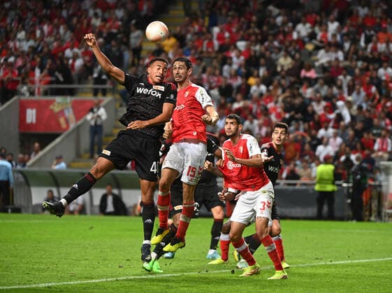 Football, Men, Season 2022 2023, Europa League, Sporting Braga 1 FC Union Berlin Group Stage, Group D, Matchday 2 , v l Jamie Leweling 1 FC Union Berlin , Paulo Oliveira SC Sporting Braga , Vitor Tormena SC Sporting Braga , Diogo Leite 1 FC Union Berlin , 15 09 2022, Copyright: xMatthiasxKochx