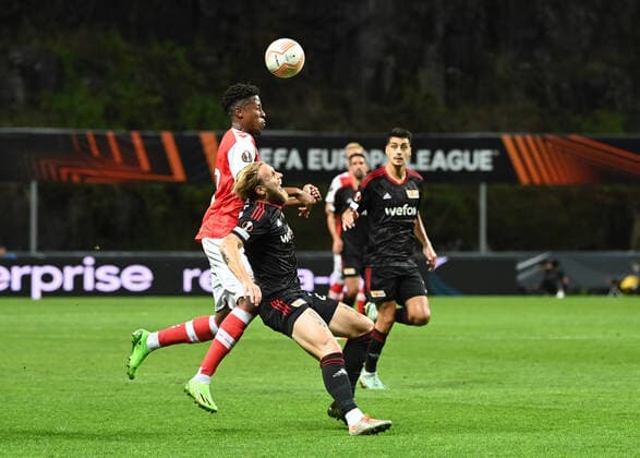 Football, Men, Season 2022 2023, Europa League, Sporting Braga 1 FC Union Berlin 1 0, Group Stage, Group D, Matchday 2 , v l Simon Banza SC Sporting Braga Tymoteusz Puchacz 1 FC Union , Paul Jaeckel 1 FC Union Berlin , 15 09 2022, Copyright: xMatthiasxKochx