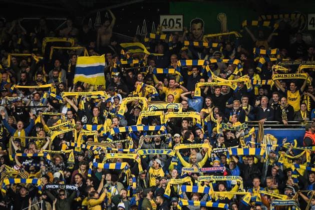 September 15, 2022, Louvain, France, Belgium: Supporters of Royale Union Saint Gilloise during the UEFA Europa League group D match between Royale Union Saint-Gilloise and Malmo FF at The King Power At Den Dreef Stadium on September 15, 2022 in Louvain, Belgium. Louvain Belgium - ZUMAm308 20220915_zsp_m308_034 Copyright: xMatthieuxMirvillex