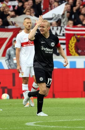 Sport Themen der Woche KW37 17.09.22 VfB Stuttgart - Eintracht Frankfurt Deutschland, Stuttgart, 17.09.2022, Fussball, Bundesliga, VfB Stuttgart - Eintracht Frankfurt: Sebastian Rode (Eintracht Frankfurt); Jubel Tor 0:1 Rode. *** 17 09 22 VfB Stuttgart Eintracht Frankfurt Germany, Stuttgart, 17 09 2022, football, Bundesliga, VfB Stuttgart Eintracht Frankfurt Sebastian Rode Eintracht Frankfurt cheer goal 0 1 Rode