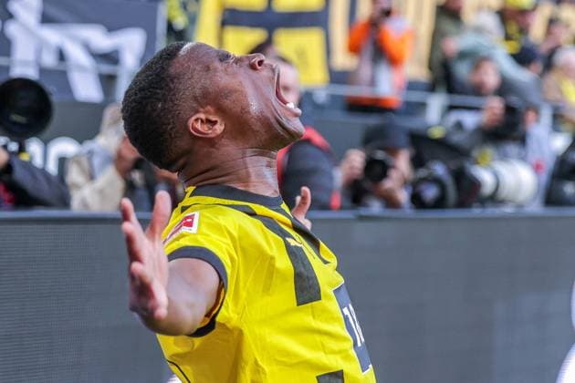 17 09 2022, Football, 2022 2023 season, 1 Bundesliga, Matchday 7, Borussia Dortmund FC Schalke 04, Youssoufa Moukoko Borussia Dortmund celebrates the goal to 1 0, Photo Dennis Ewert RHR PHOTO xRHR PHOTO DEx
