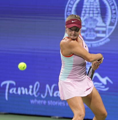 September 17, 2022, Chennai, Tamil Nadu, India: Chennai Open WTA, Tennis Damen 250 :..Nadia PODOROSKA ARG vs.Linda FRUHVIRTOVA CZE..Linda FRUHVIRTOVA CZE in action. Chennai India - ZUMAs280 20220917_zsp_s280_010 Copyright: xSeshadrixSukumarx