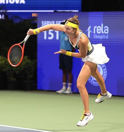 September 17, 2022, Chennai, Tamil Nadu, India: Chennai Open WTA, Tennis Damen 250 :..Nadia PODOROSKA ARG vs.Linda FRUHVIRTOVA CZE.Nadia PODOROSKA in action. Chennai India - ZUMAs280 20220917_zsp_s280_020 Copyright: xSeshadrixSukumarx