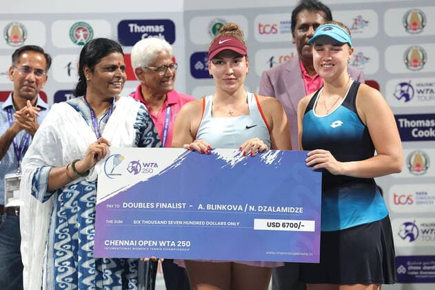 September 18, 2022, Chennai, Tamil Nadu, India: Chennai Open WTA, Tennis Damen 250 : .Gabriela DABROWSKI CAN.Luisa STEFANI BRA vs.Anna BLINKOVA.Natela DZALAMIDZE GEO..Gabriela DABROWSKI CAN.Luisa STEFANI BRA won the finals by 6-1,6-2. Chennai India - ZUMAs280 20220918_zsp_s280_013 Copyright: xSeshadrixSukumarx