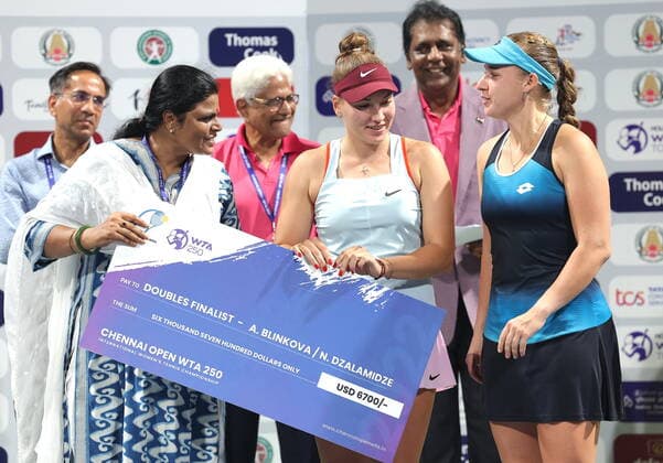 September 18, 2022, Chennai, Tamil Nadu, India: Chennai Open WTA, Tennis Damen 250 : .Gabriela DABROWSKI CAN.Luisa STEFANI BRA vs.Anna BLINKOVA.Natela DZALAMIDZE GEO..Gabriela DABROWSKI CAN.Luisa STEFANI BRA won the finals by 6-1,6-2. Chennai India - ZUMAs280 20220918_zsp_s280_014 Copyright: xSeshadrixSukumarx