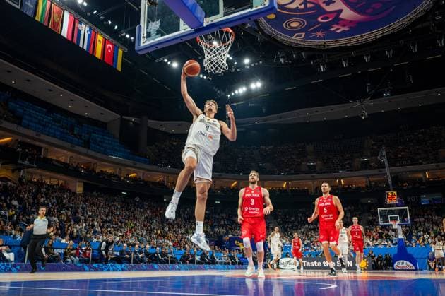 Basketball Berlin 18 09 2022 Eurobasket 2022 Match for 3rd place Bronze medal match Germany GER Poland POL Franz Wagner Germany, No 09 Michal Sokolowski Poland, No 03