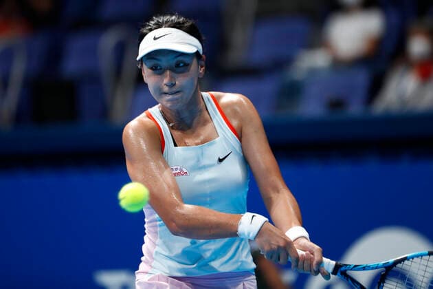 September 19, 2022, Tokyo, Japan: Xinyu WANG (CHN) hits a return against Ellen PEREZ (AUS) during their Singles 1st Round match at the TORAY PAN PACIFIC OPEN TENNIS TOURNAMENT 2022 at Ariake Coliseum. The tournament is held from September 17 to 25. Tokyo Japan - ZUMAm191 20220919_zap_m191_003 Copyright: xRodrigoxReyesxMarinx