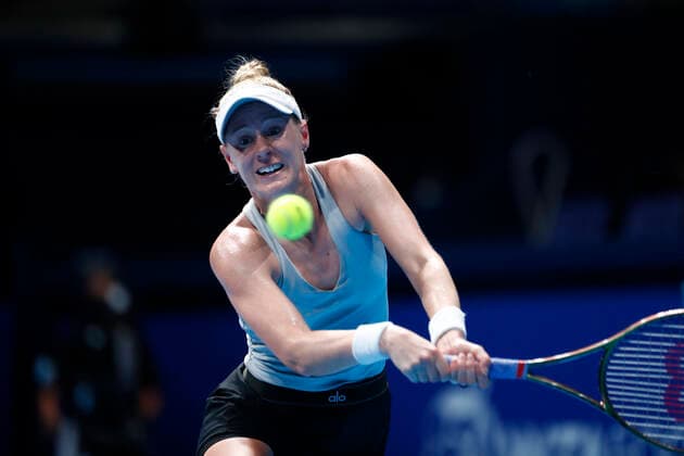 September 19, 2022, Tokyo, Japan: Alison RISKE-AMRITRA (USA) hits a return against Claire LIU (USA) during their Singles 1st Round match at the TORAY PAN PACIFIC OPEN TENNIS TOURNAMENT 2022 at Ariake Coliseum. The tournament is held from September 17 to 25. Tokyo Japan - ZUMAm191 20220919_zap_m191_015 Copyright: xRodrigoxReyesxMarinx