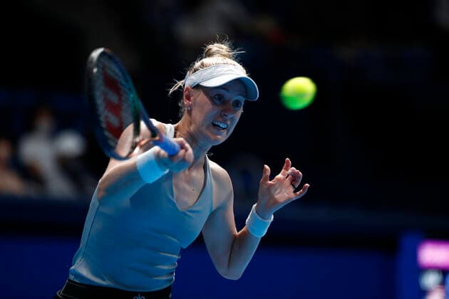 September 19, 2022, Tokyo, Japan: Alison RISKE-AMRITRA (USA) hits a return against Claire LIU (USA) during their Singles 1st Round match at the TORAY PAN PACIFIC OPEN TENNIS TOURNAMENT 2022 at Ariake Coliseum. The tournament is held from September 17 to 25. Tokyo Japan - ZUMAm191 20220919_zap_m191_020 Copyright: xRodrigoxReyesxMarinx
