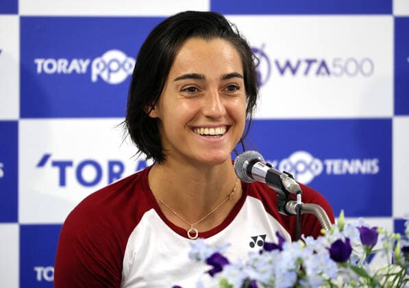 Sport Themen der Woche KW38 Sport Bilder des Tages September 19, 2022, Tokyo, Japan - The world s No.10 ranked Carline Garcia of France speaks before press at the Toray Pan Pacific Open tennis tournament at the Ariake Coliseum in Tokyo on Monday, September 19, 2022. Noxthirdxpartyxsales  (0169659668st)