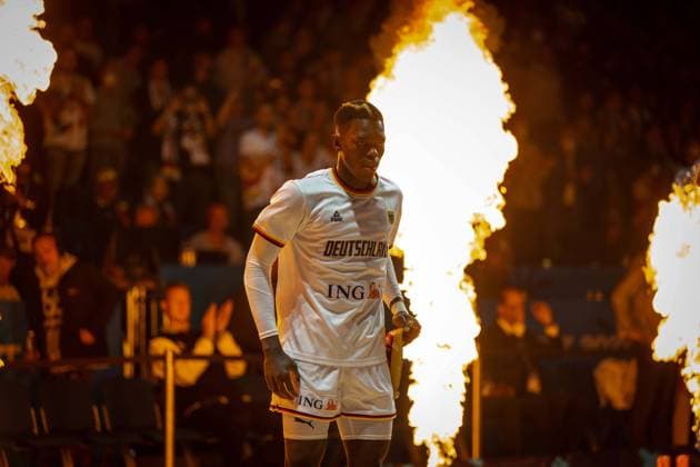 Basketball Berlin 18 09 2022 Eurobasket 2022 Match for 3rd place Bronze medal match Germany GER Poland POL Team presentation Germany Dennis Schröder Schroeder Germany, No 17 Schröder Schroder