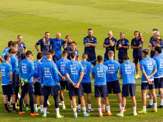ItalyÃ‚Â s Head Coach Mancini Meeting With The Group during press conference, PK, Pressekonferenz and Italy training session, Other in Florence, Italy, September 19 2022  Copyright: xNicolasxMorassuttix xipa-agency.x xLivexMediax 0