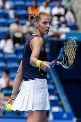 September 22, 2022, Tokyo, Japan: Karolina PLISKOVA (CZE) in action against Petra MARTIC (CRO) during their Singles 2nd Round match at the TORAY PAN PACIFIC OPEN TENNIS TOURNAMENT 2022 at Ariake Coliseum. The tournament is held from September 17 to 25. Martic won 6:3,6:4. Tokyo Japan - ZUMAm191 20220922_zap_m191_006 Copyright: xRodrigoxReyesxMarinx