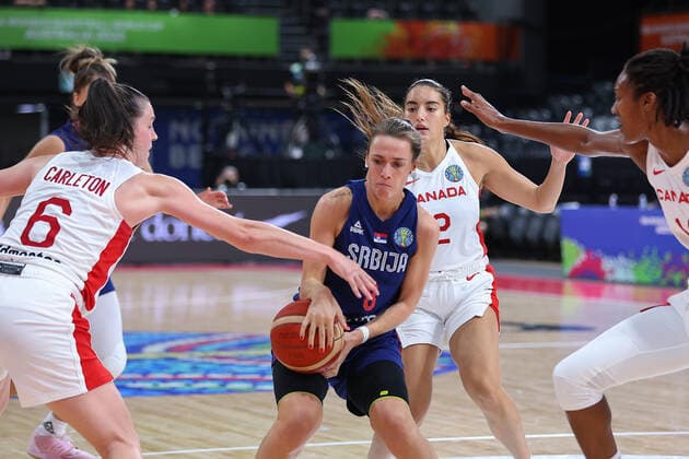 22nd September 2022; Homebush, Sydney, New South Wales, Australia: Women s World Cup Basketball, Serbia versus Canada: Nevena JOVANOVIC of Serbia loses control of the ball  ActionPlus12428347 KevinxManning